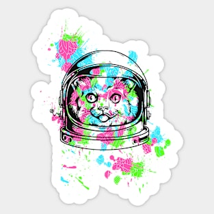 Colorful Space Cat Sticker